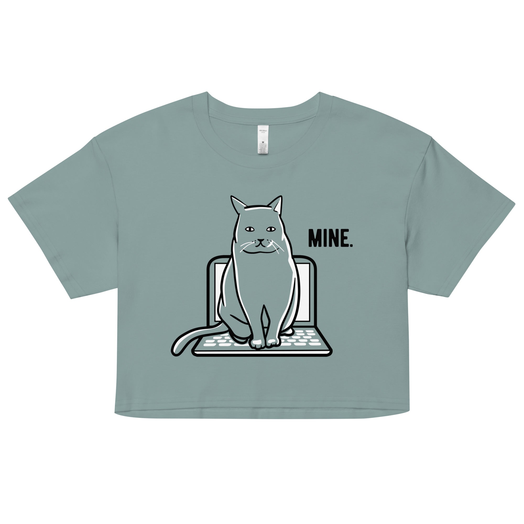 Mine Computer Cat Women's Crop Tee