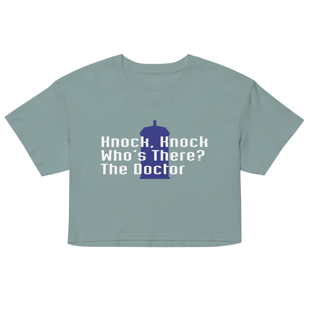 Knock Knock! Who's There? The Doctor Women's Crop Tee