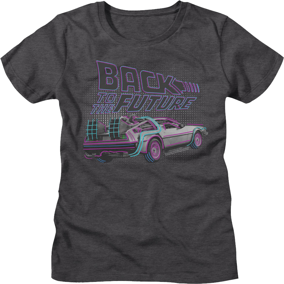 DeLorean Neon Outline Back Future Shirt T-Shirts, Hoodie, Sweatshirt