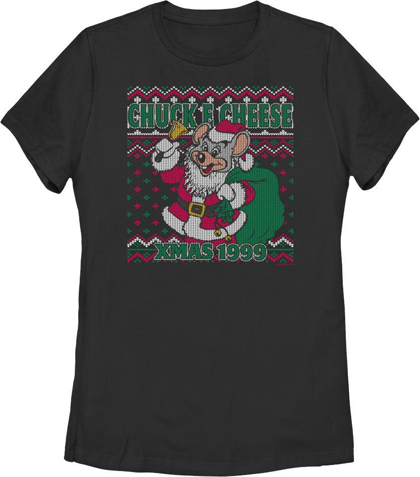 Womens Faux Ugly Xmas 1999 Sweater Chuck E. Cheese Shirt Hoodie, Sweatshirt | CiraTrend.com (Image 1)