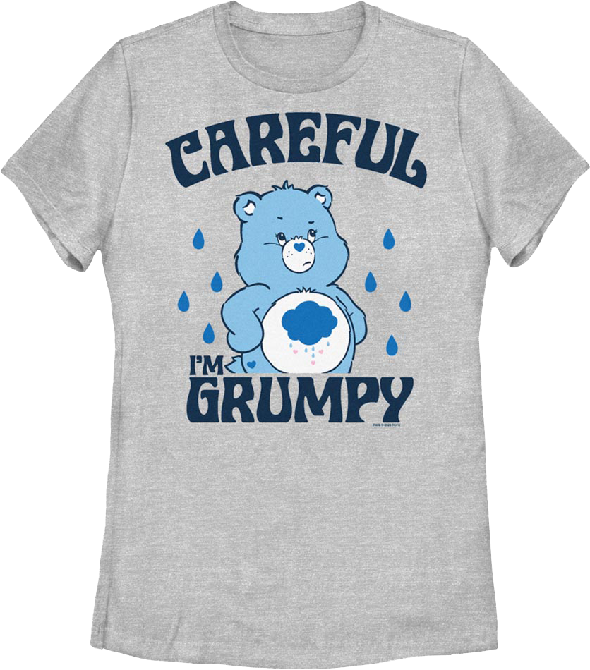 Womens Grumpy Bear Careful Warning Care Bears Shirt Hoodie, Sweatshirt | CiraTrend.com (Image 1)
