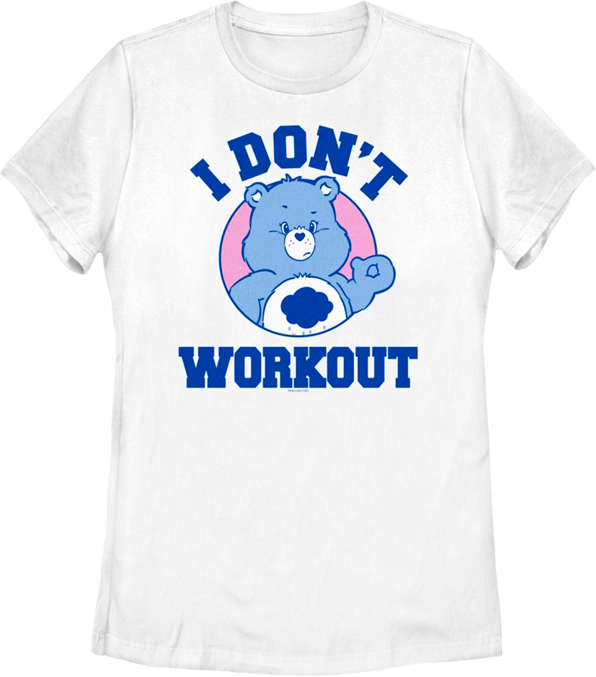 Womens Grumpy Bear I Don't Workout Care Bears Shirt Hoodie, Sweatshirt | CiraTrend.com (Image 1)