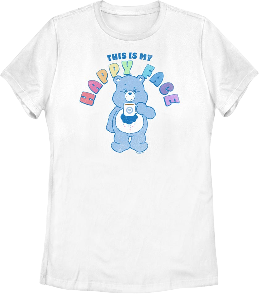 Womens Grumpy Bear This Is My Happy Face Care Bears Shirt