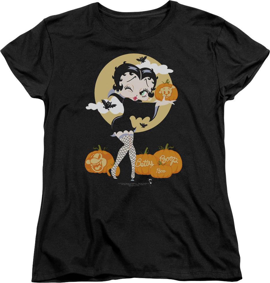 Womens Halloween Pumpkin Patch Betty Boop Shirt Hoodie, Sweatshirt | CiraTrend.com (Image 1)
