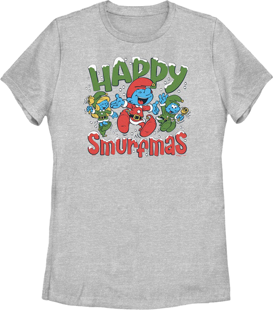 Womens Happy Smurfmas Smurfs Shirt