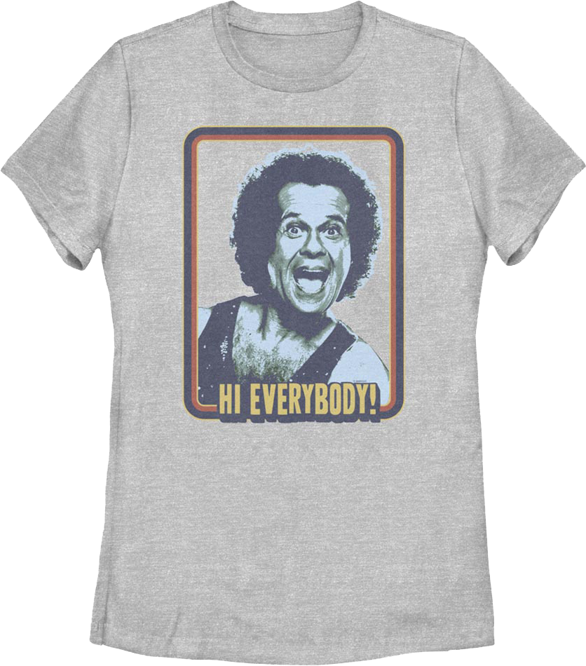 Womens Hi Everybody Richard Simmons Shirt Hoodie, Sweatshirt | CiraTrend.com (Image 1)