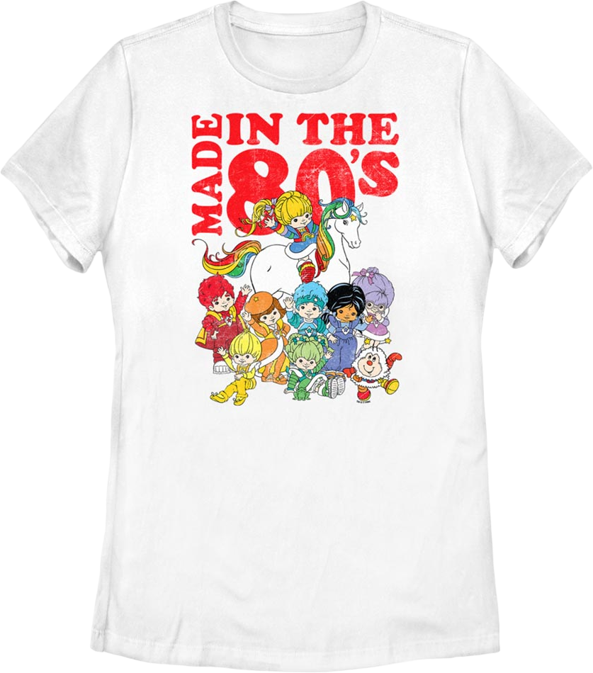 Womens White Made In The 80's Rainbow Brite Shirt Hoodie, Sweatshirt | CiraTrend.com (Image 1)