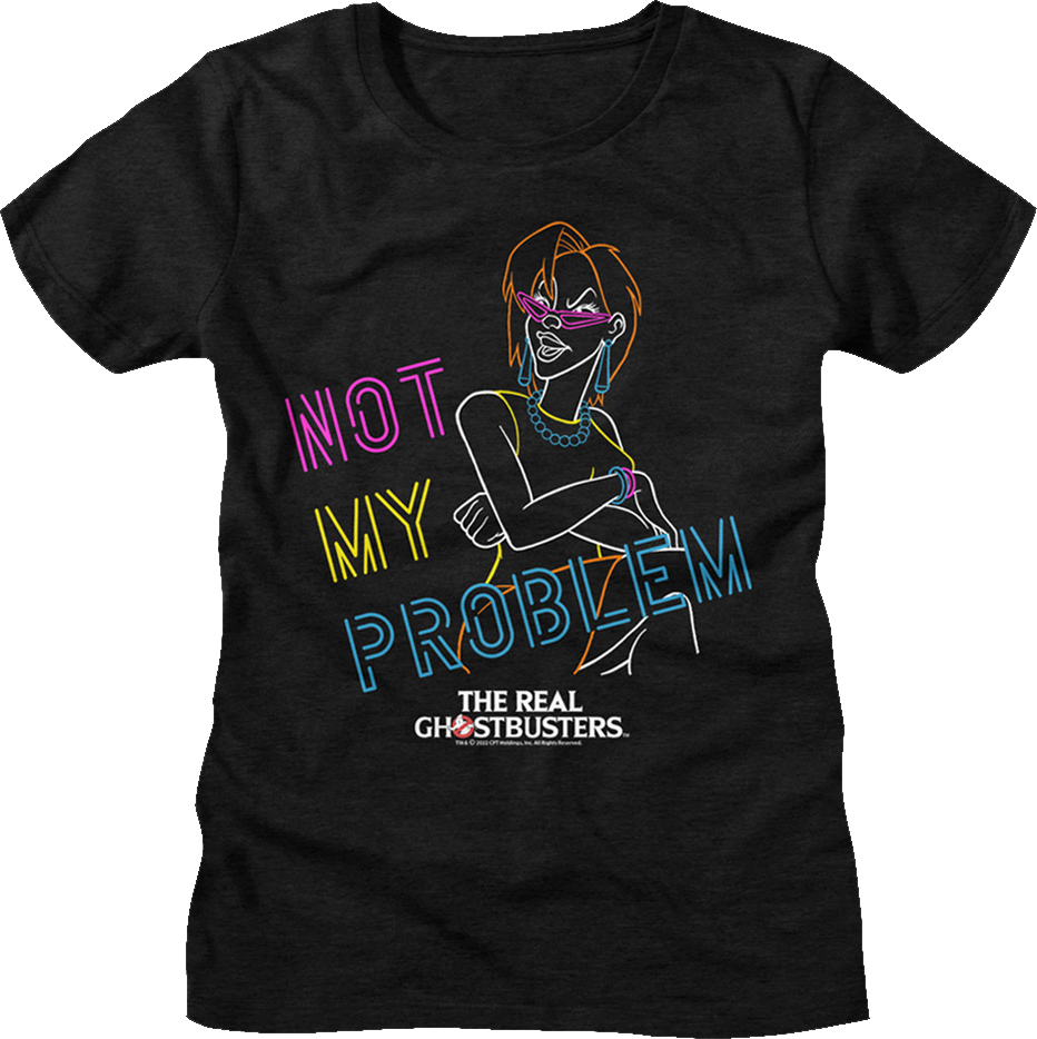 Womens Neon Janine Not My Problem Real Ghostbusters Shirt Hoodie, Sweatshirt | CiraTrend.com (Image 1)
