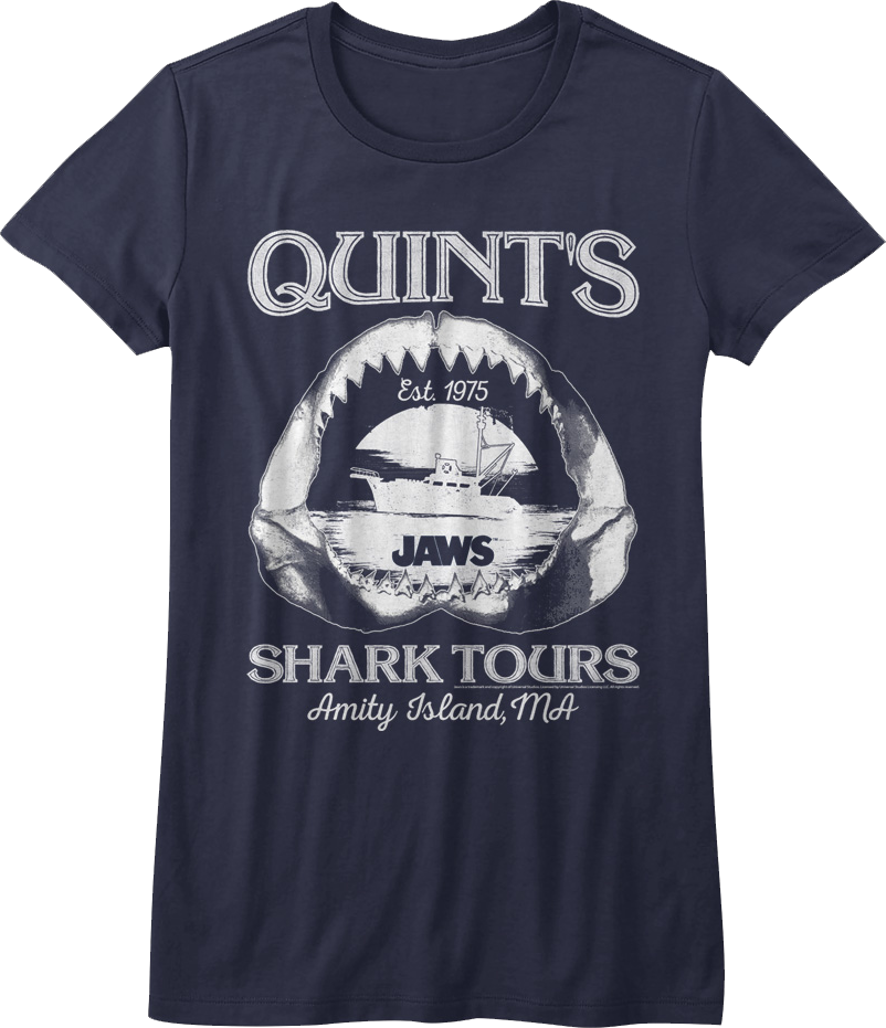 Womens Quint's Shark Tours Jaws Shirt Hoodie, Sweatshirt | CiraTrend.com (Image 1)