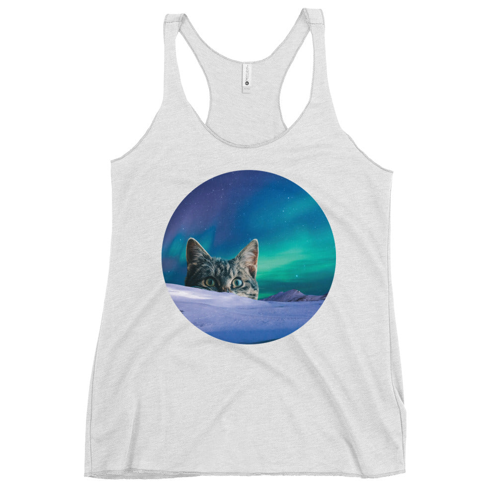 Meowthern Lights Women's Racerback Tank