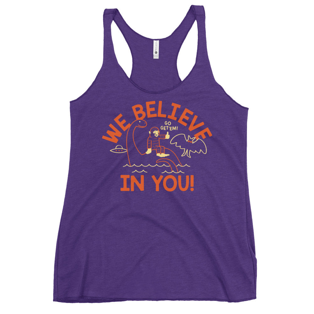 We Believe In You Women's Racerback Tank
