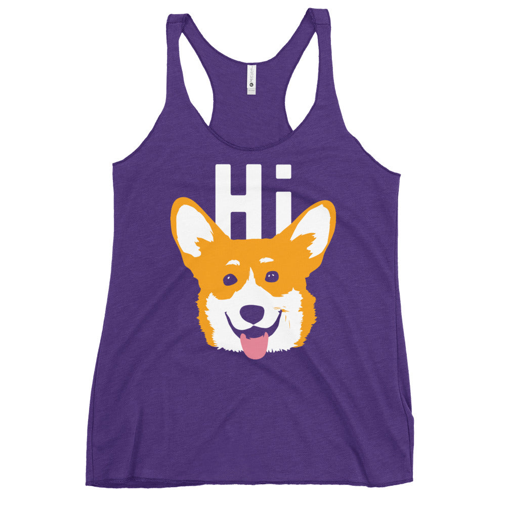 Hi Corgi Women's Racerback Tank