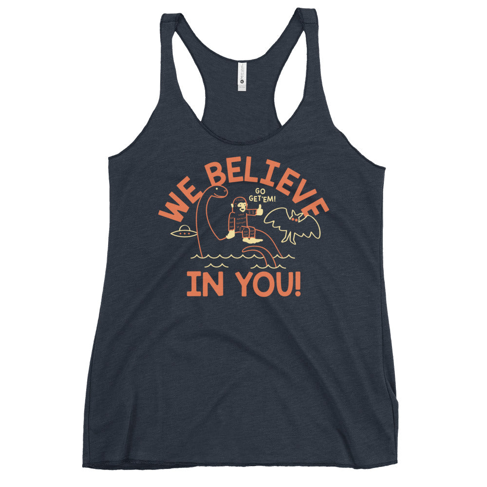 We Believe In You Women's Racerback Tank