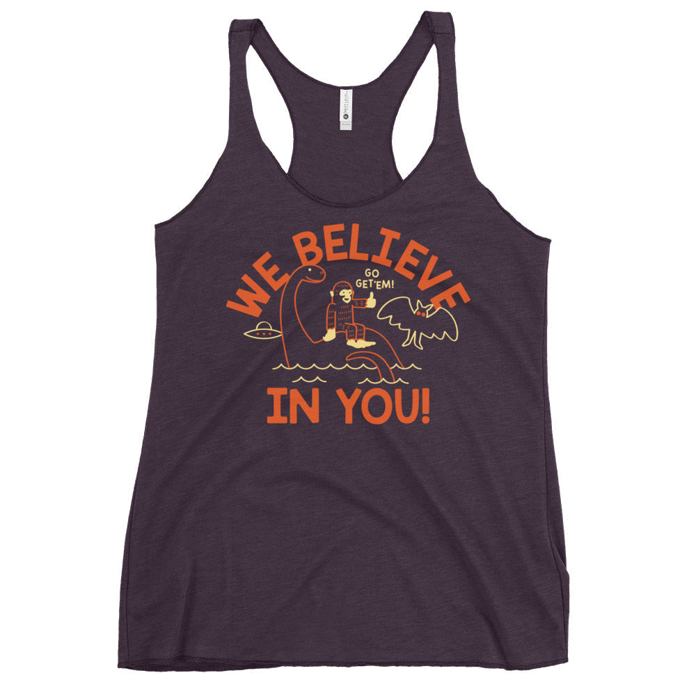 We Believe In You Women's Racerback Tank