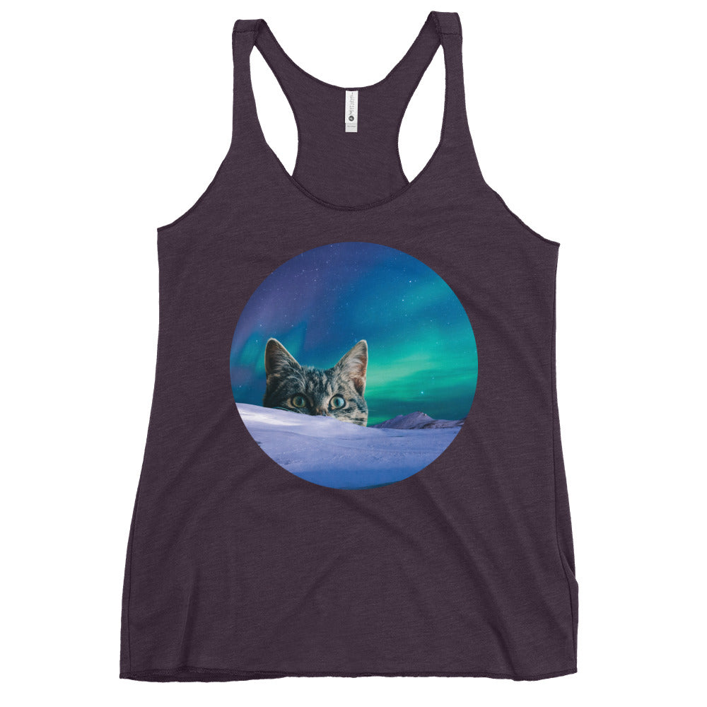 Meowthern Lights Women's Racerback Tank
