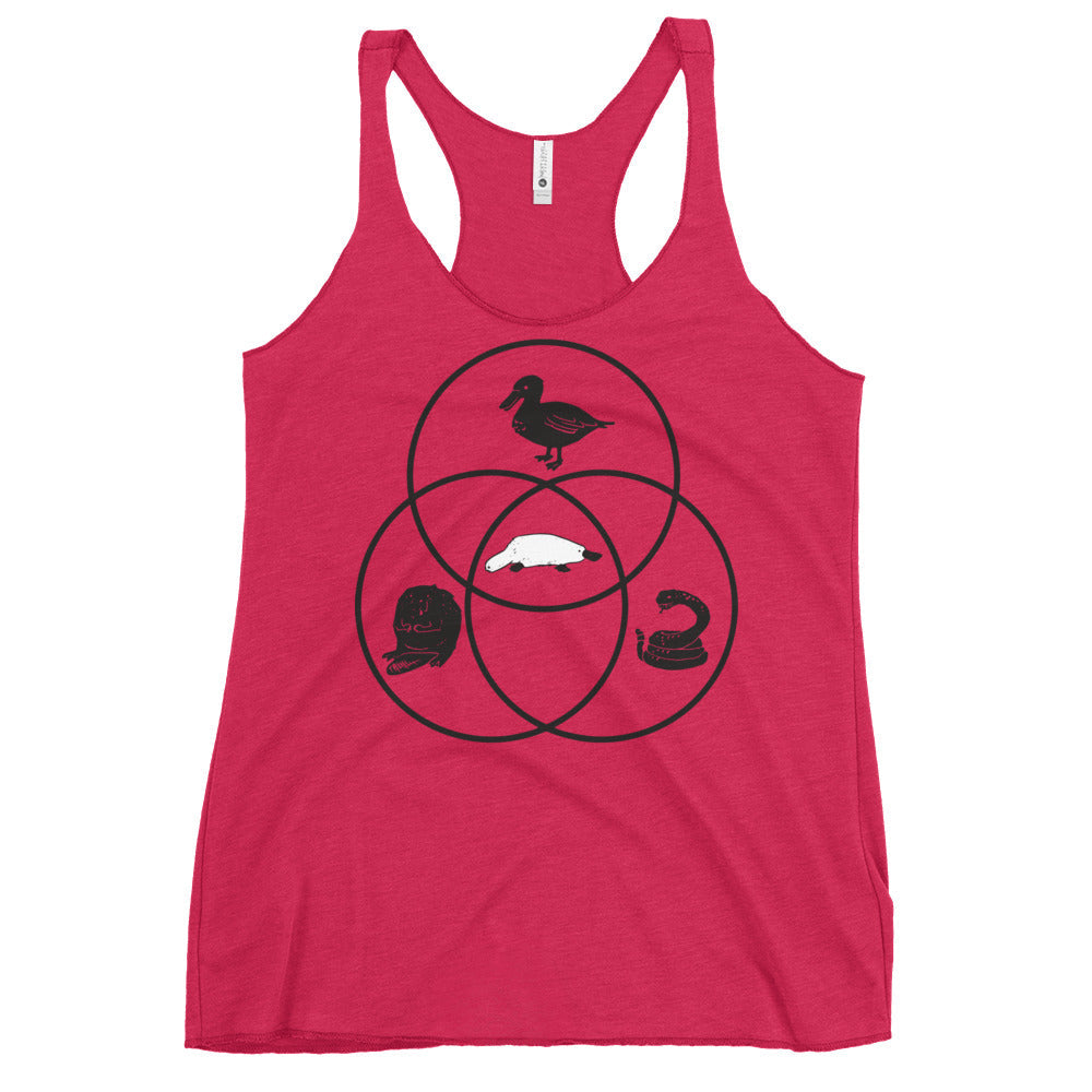 Platypus Venn Diagram Women's Racerback Tank