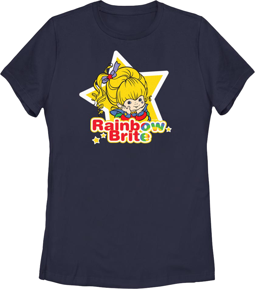 Womens Navy Rainbow Brite Shirt Hoodie, Sweatshirt | CiraTrend.com (Image 1)