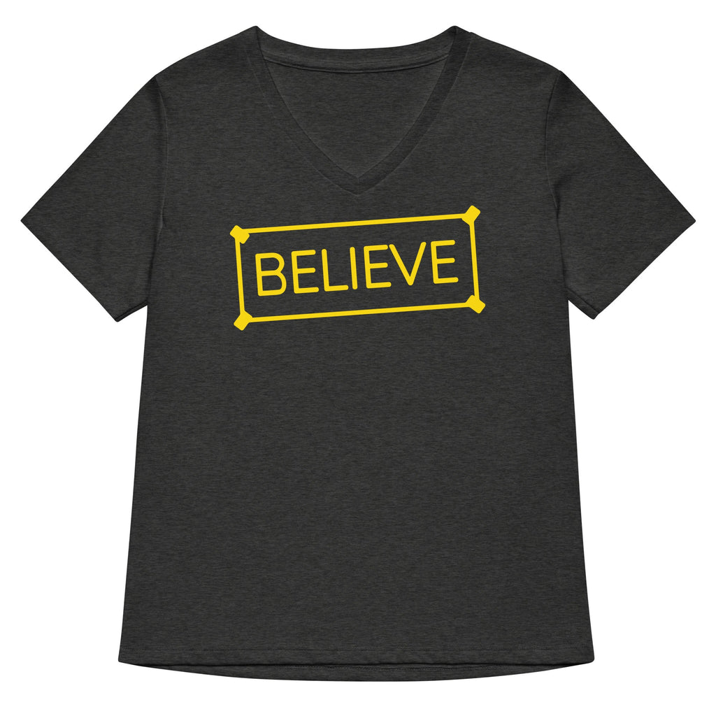 Believe Sign Women's V-Neck Tee