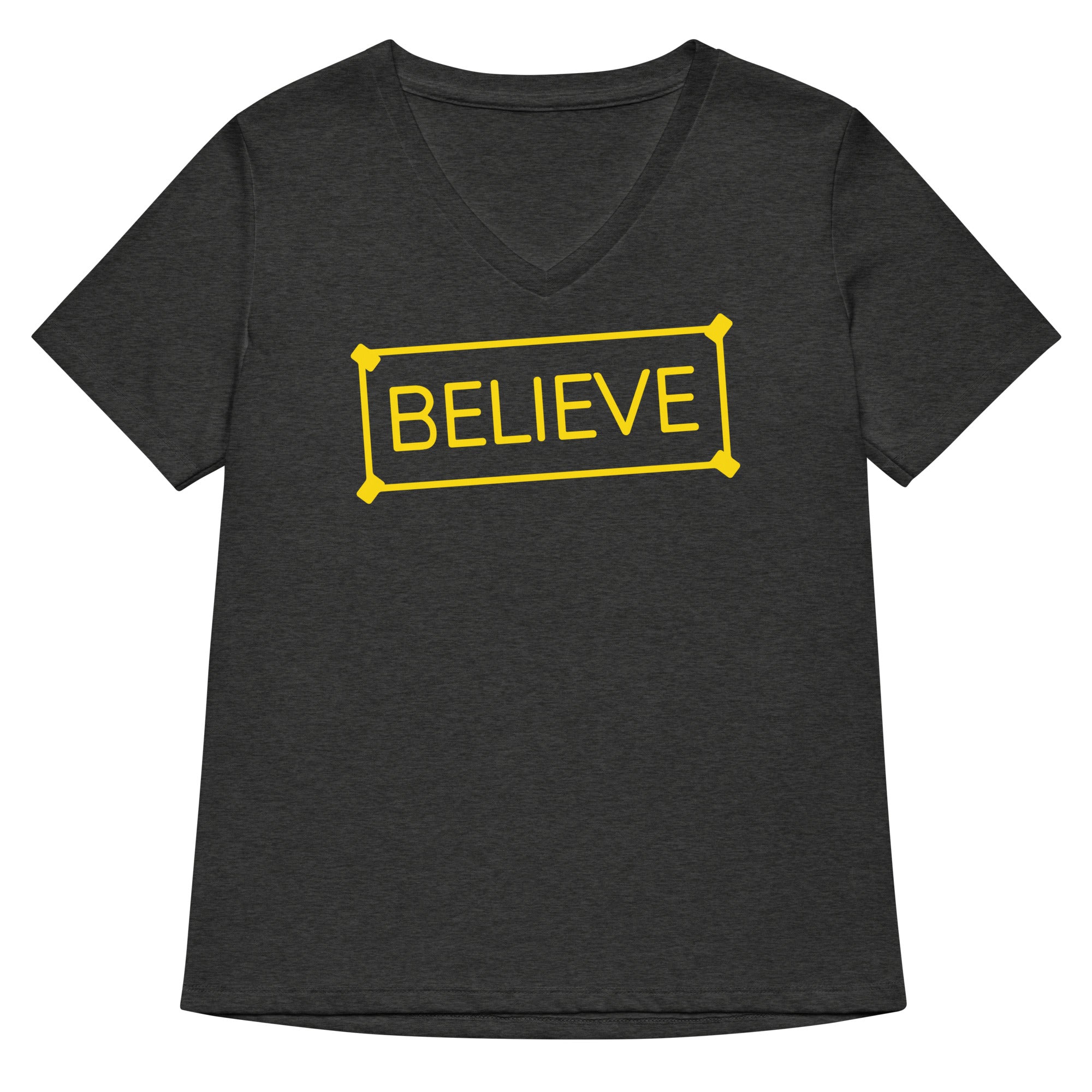 Believe Sign Women's V-Neck Tee