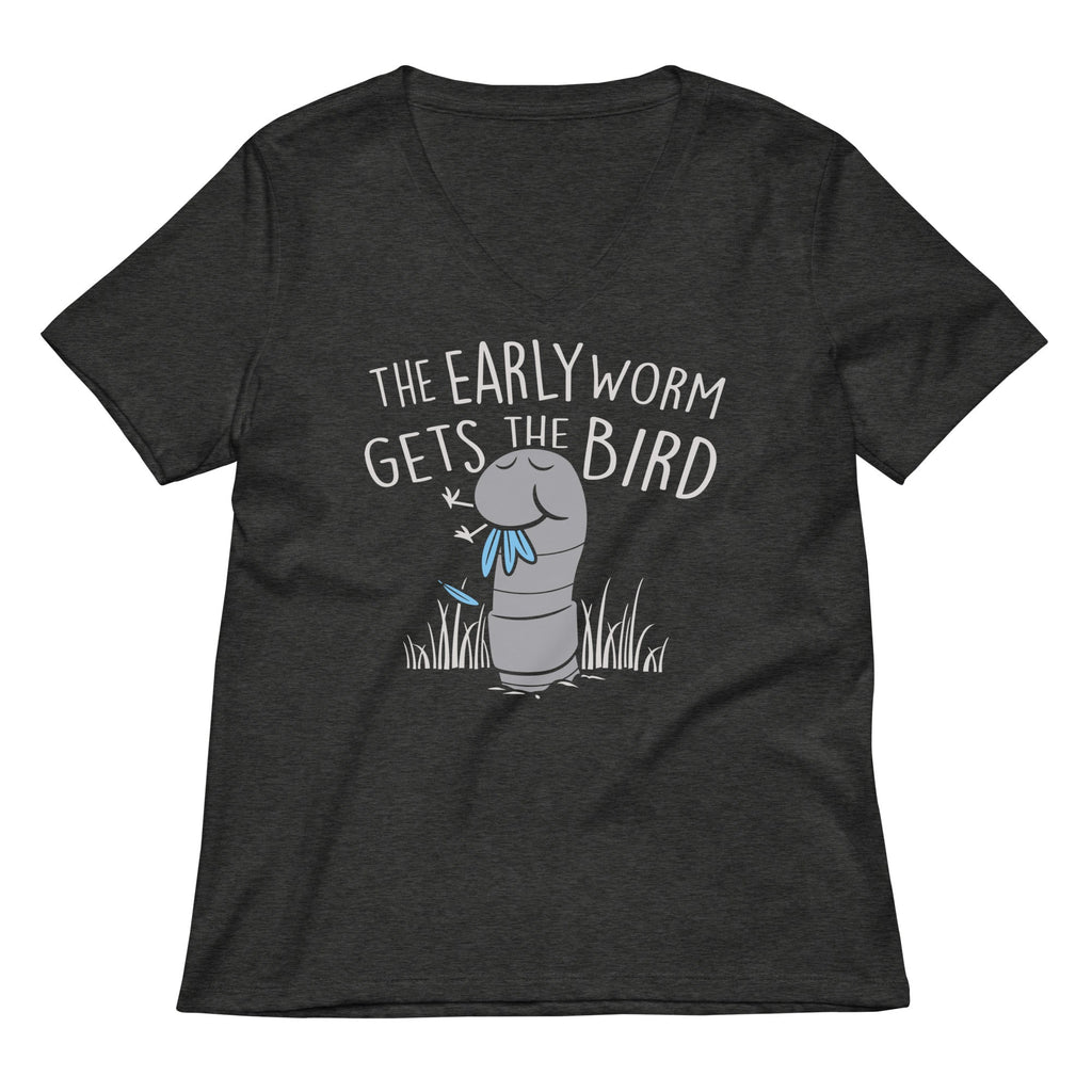 The Early Worm Gets The Bird Women's V-Neck Tee