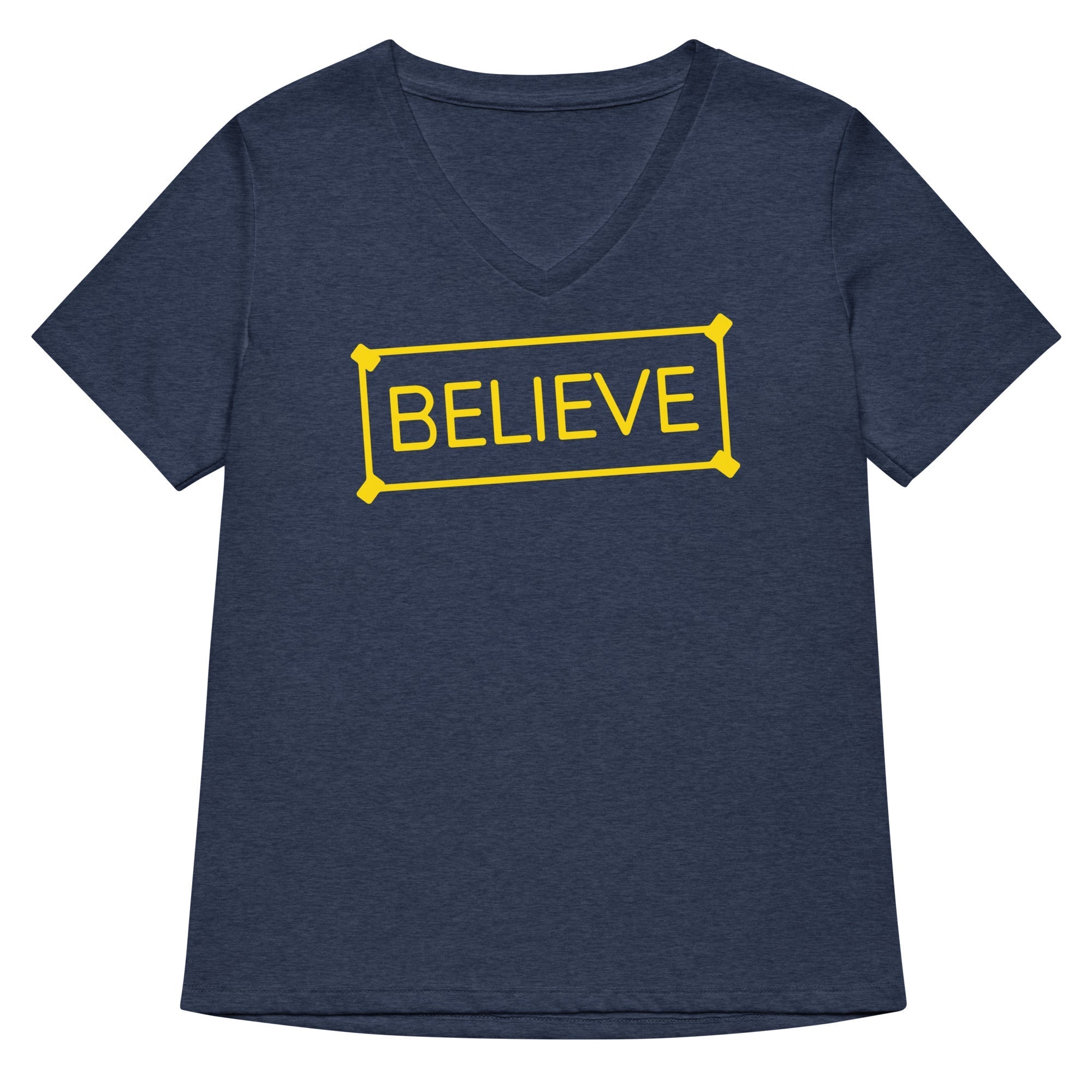 Believe Sign Women's V-Neck Tee