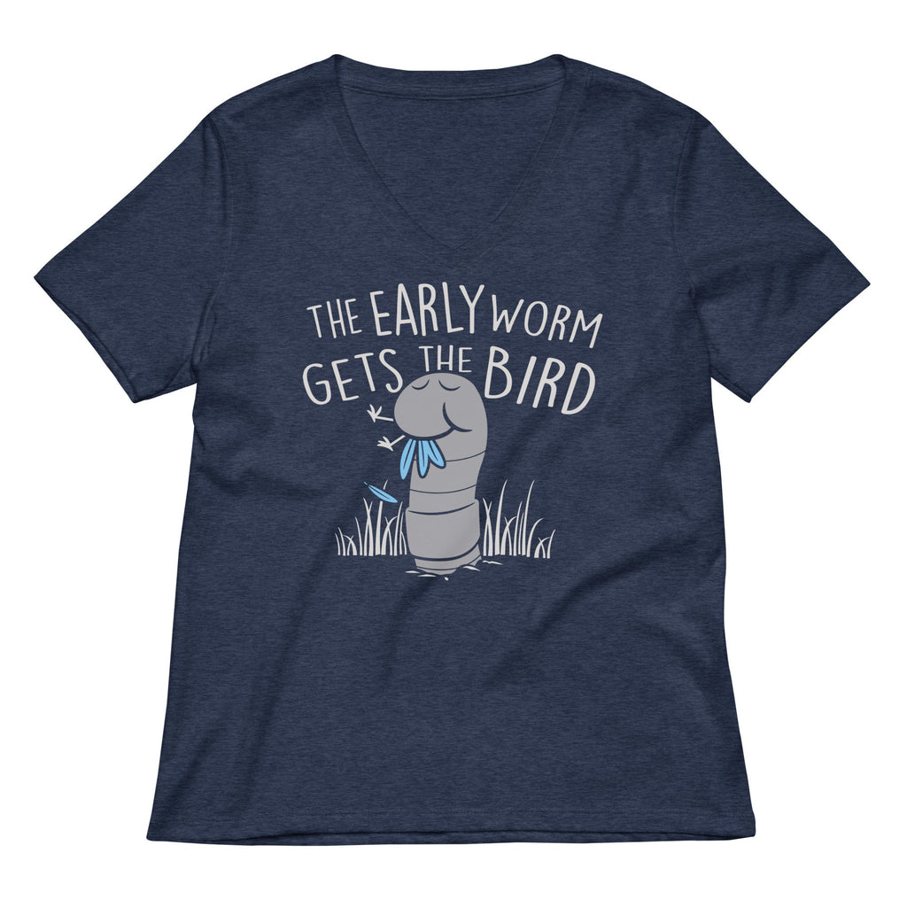 The Early Worm Gets The Bird Women's V-Neck Tee