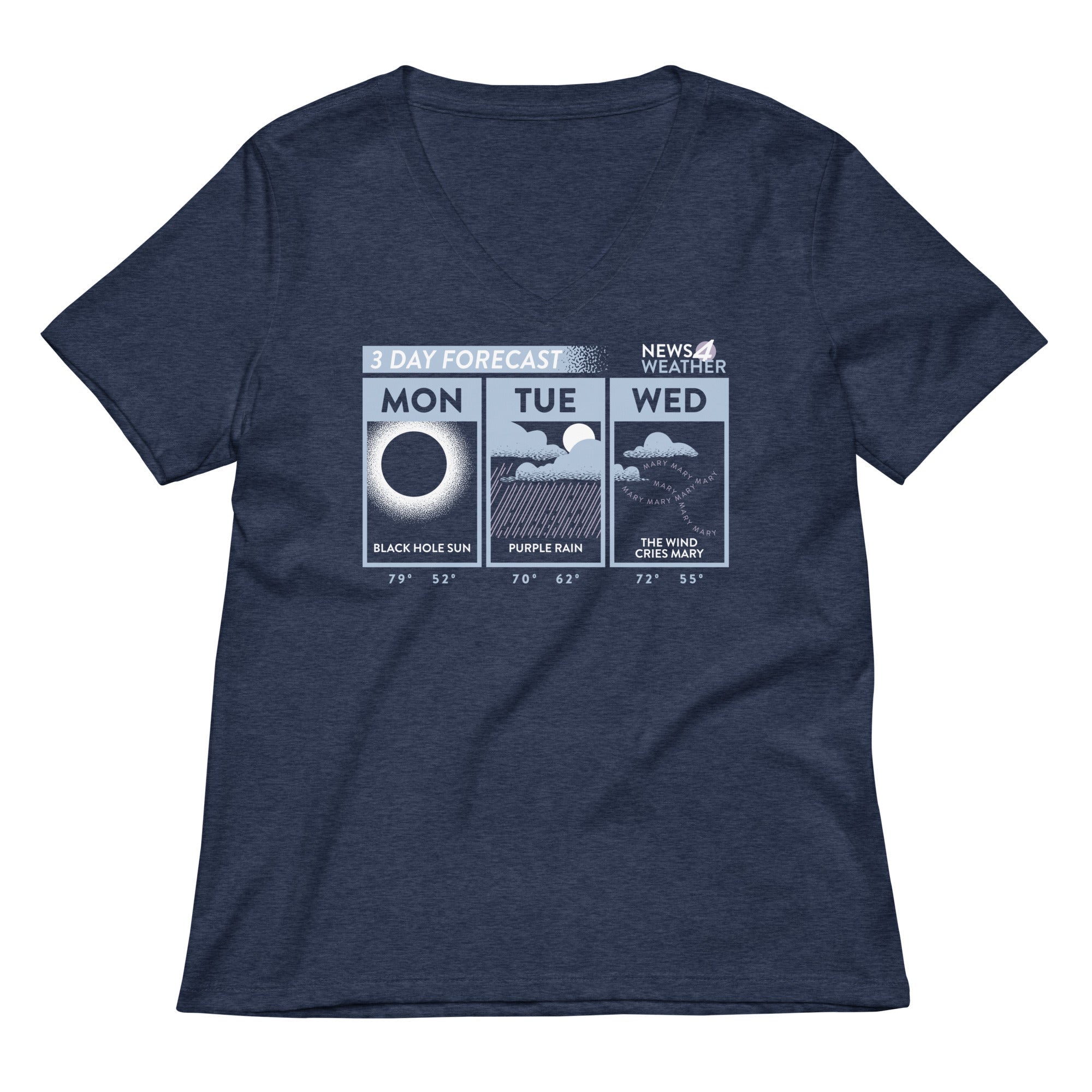 3 Day Forecast Women's V-Neck Tee