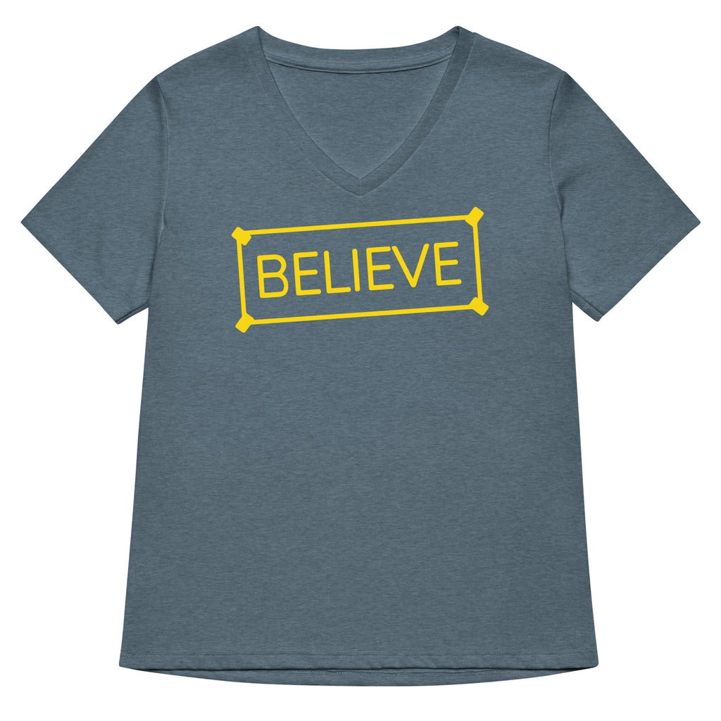 Believe Sign Women's V-Neck Tee