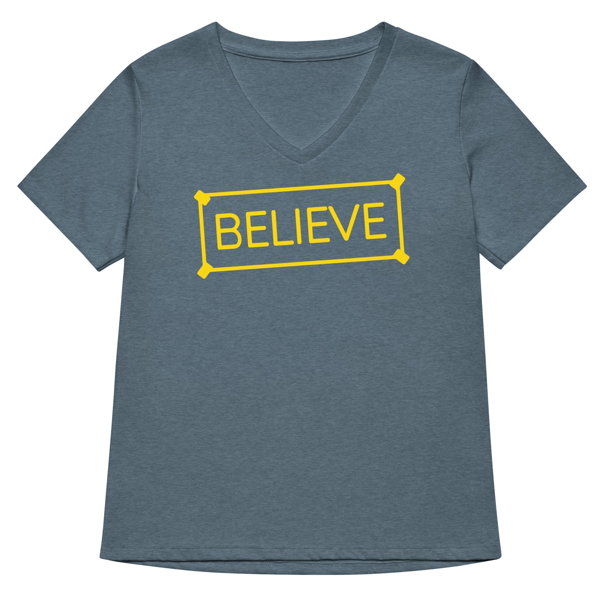 Believe Sign Women's V-Neck Tee