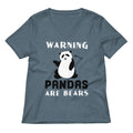 Warning, Pandas Are Bears Women's V-Neck Tee