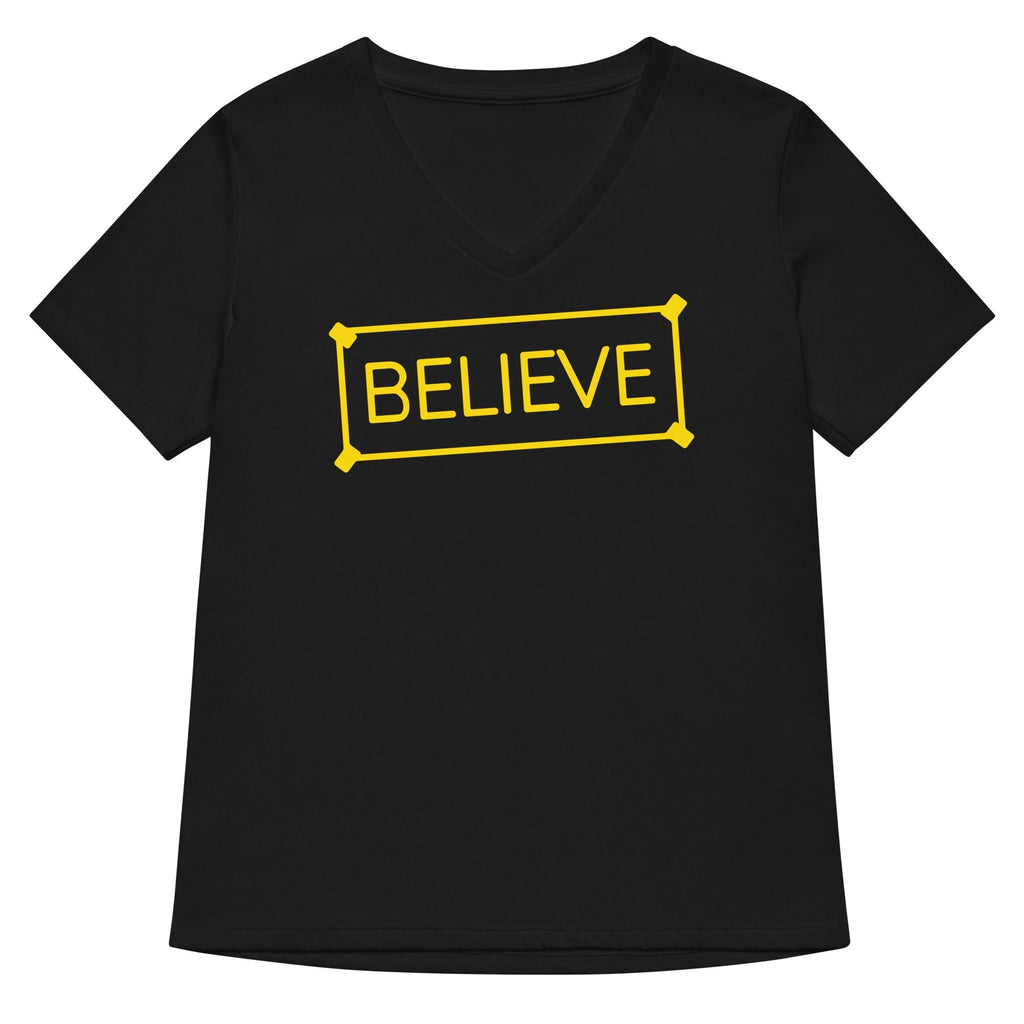 Believe Sign Women's V-Neck Tee