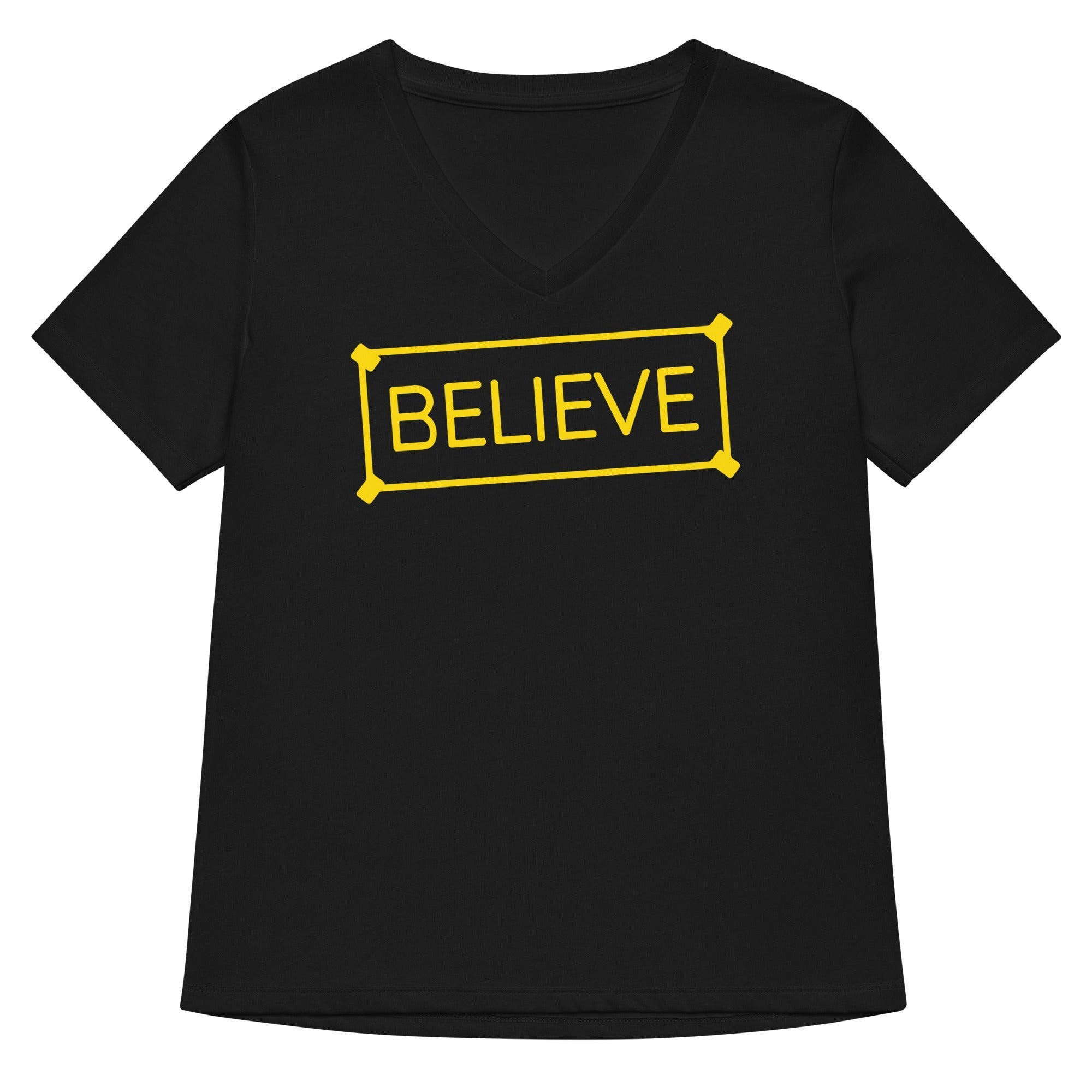 Believe Sign Women's V-Neck Tee