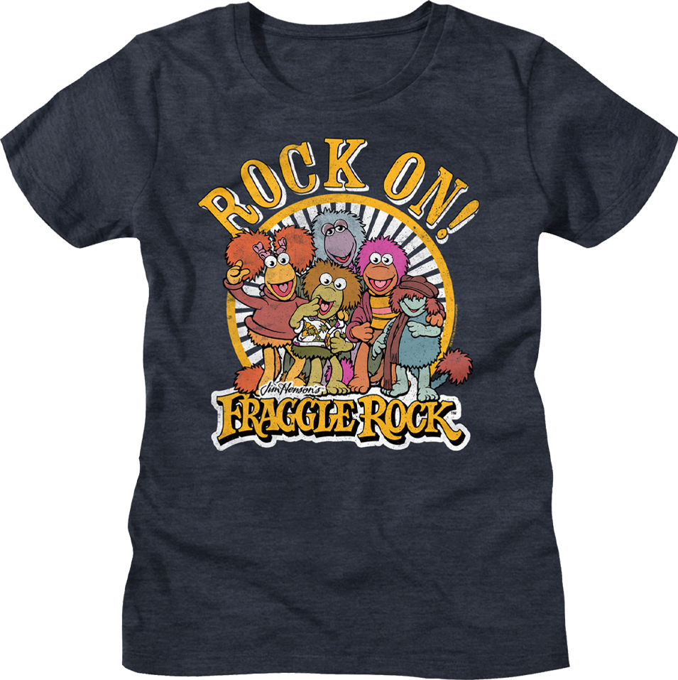 Womens Distressed Rock On Fraggle Rock Shirt Hoodie, Sweatshirt | CiraTrend.com (Image 1)