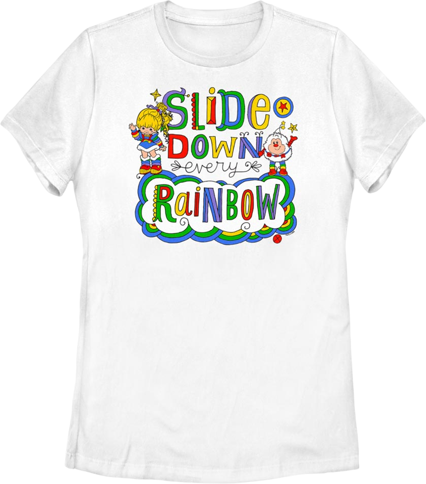 Womens Slide Down Rainbow Brite Shirt Hoodie, Sweatshirt | CiraTrend.com (Image 1)