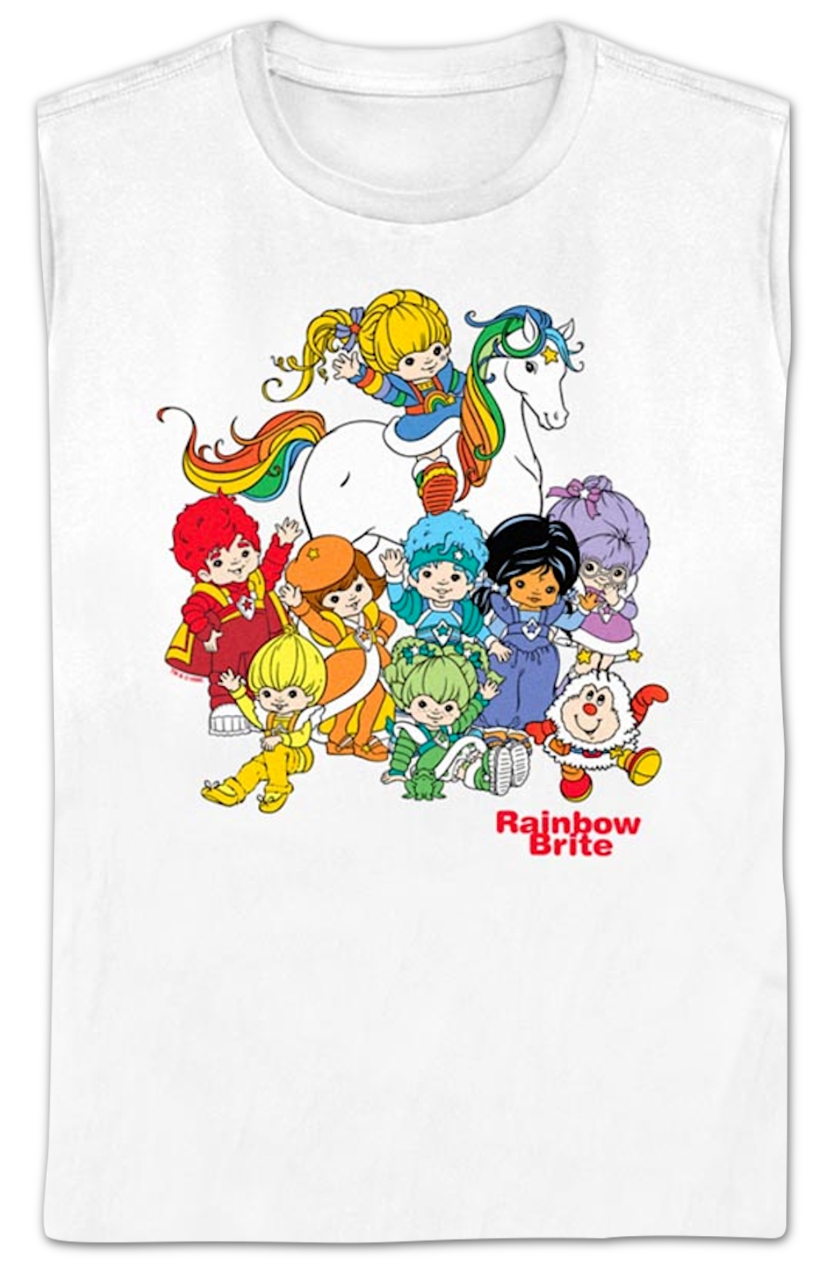 Womens White The Gang's All Here Rainbow Brite Shirt Hoodie, Sweatshirt | CiraTrend.com (Image 2)