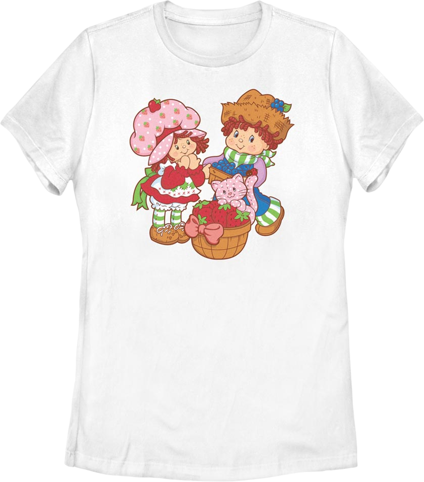 Womens Three Friends Strawberry Shortcake Shirt Hoodie, Sweatshirt | CiraTrend.com (Image 1)