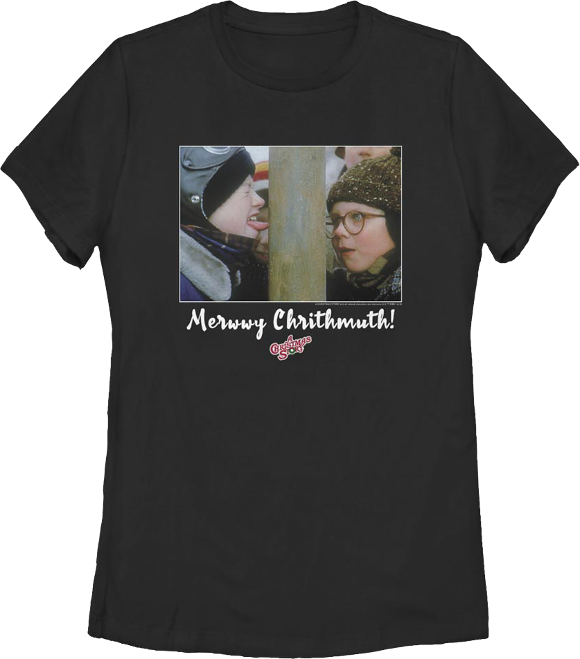 Womens Triple Dog Dare Merwwy Chrithmuth Christmas Story Shirt Hoodie, Sweatshirt | CiraTrend.com (Image 1)