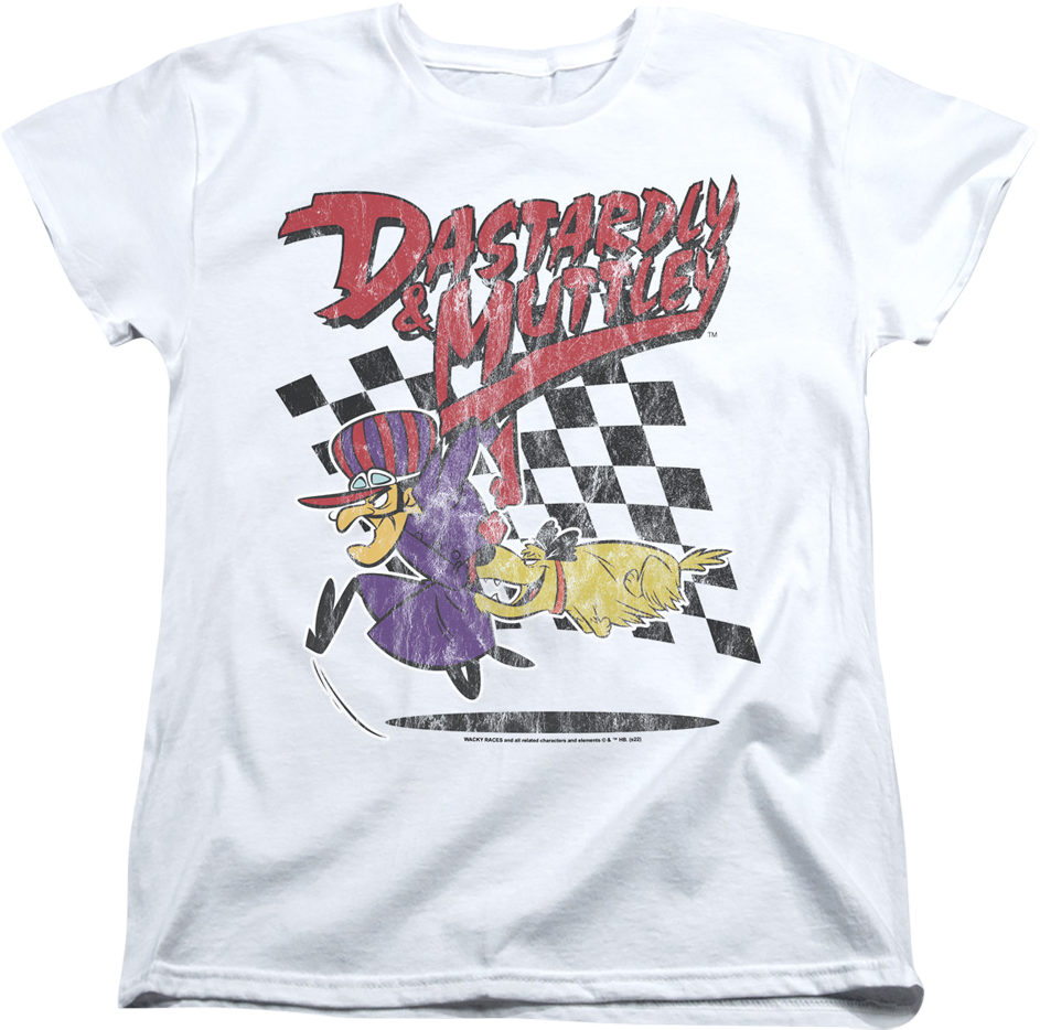 Womens Vintage White Dastardly & Muttley Wacky Races Shirt Hoodie, Sweatshirt | CiraTrend.com (Image 1)