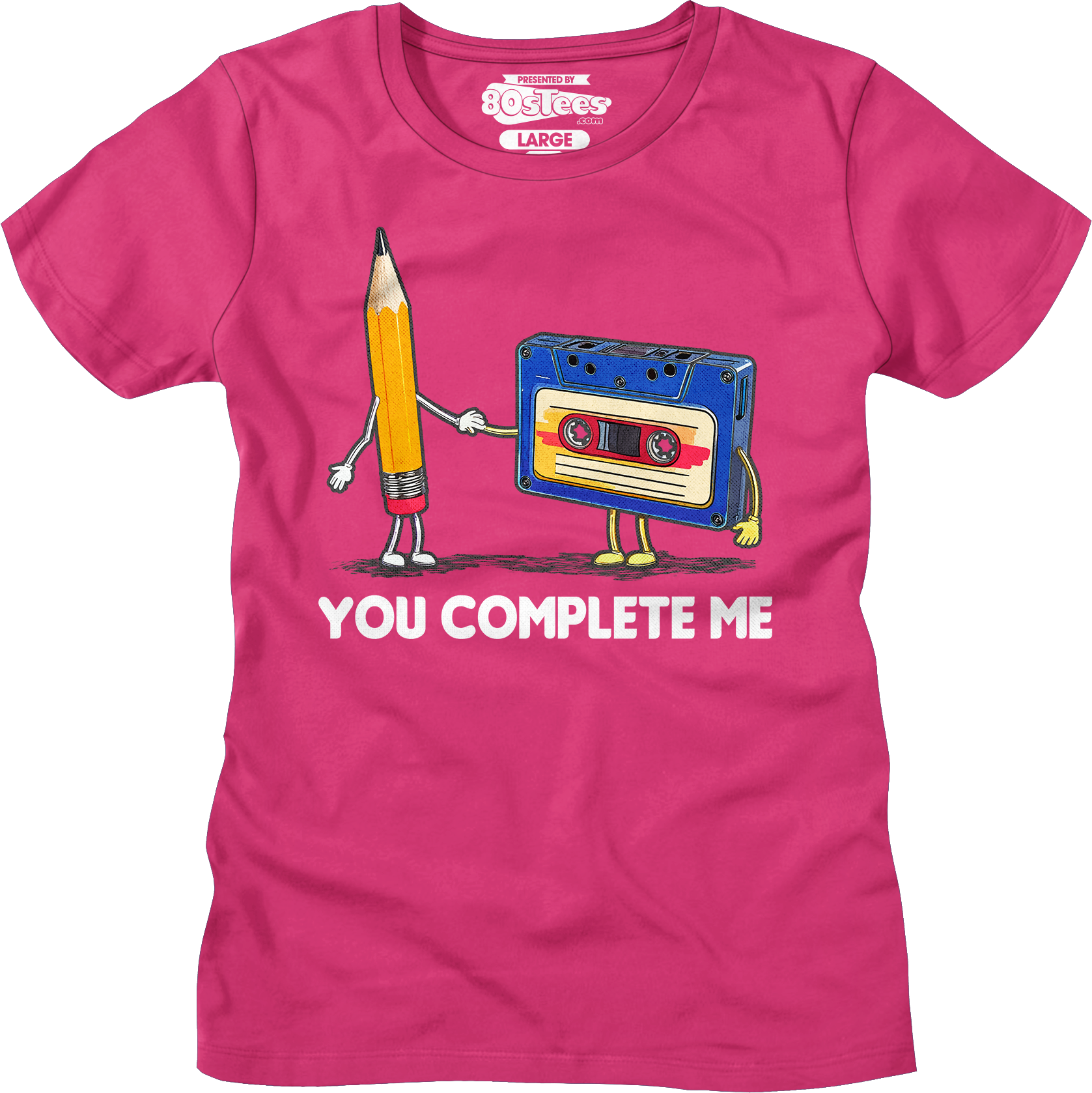 Womens You Complete Me Pencil & Cassette Shirt Hoodie, Sweatshirt | CiraTrend.com (Image 3)