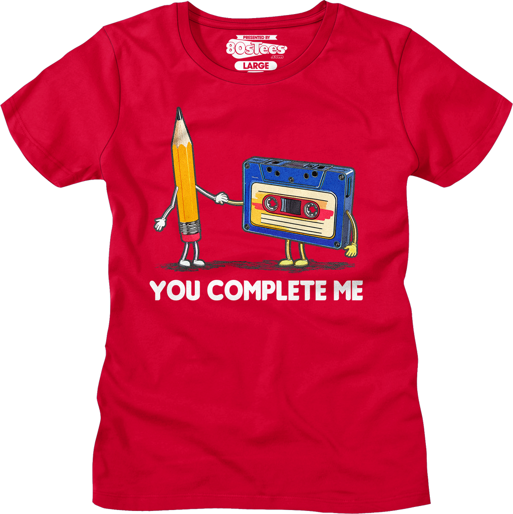 Womens You Complete Me Pencil & Cassette Shirt Hoodie, Sweatshirt | CiraTrend.com (Image 4)