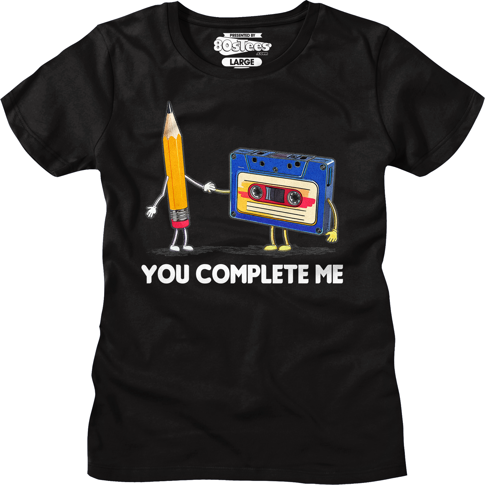 Womens You Complete Me Pencil & Cassette Shirt Hoodie, Sweatshirt | CiraTrend.com (Image 1)