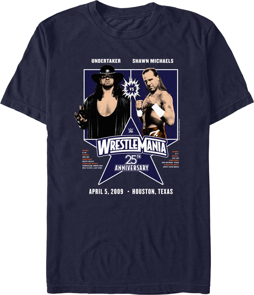 WrestleMania 25 Undertaker vs. Shawn Michaels T-Shirt Hoodie, Sweatshirt | CiraTrend.com (Image 1)