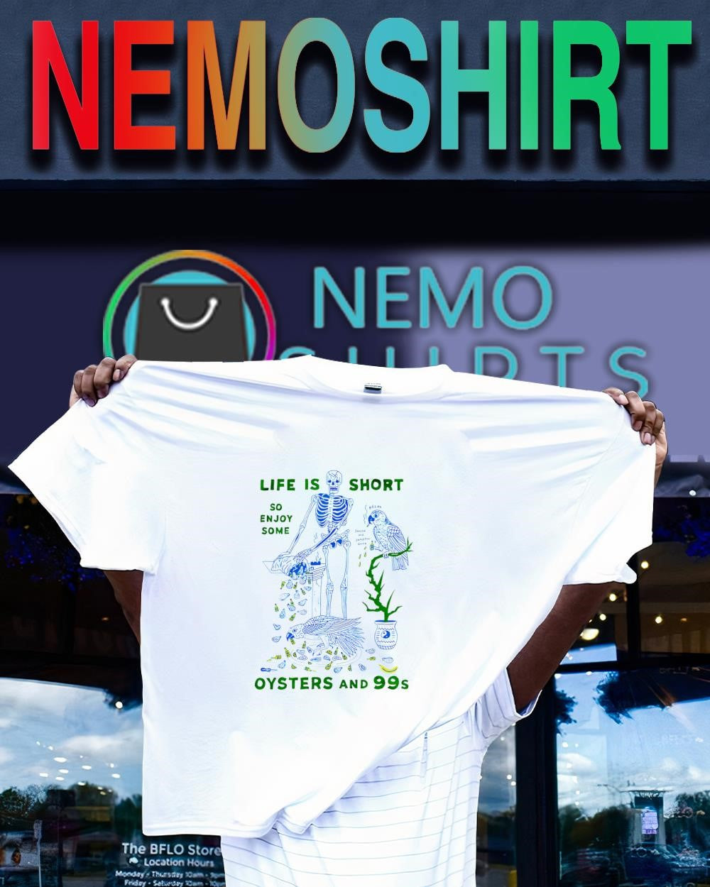 Skeleton life is short so enjoy some oysters and 99s shirt