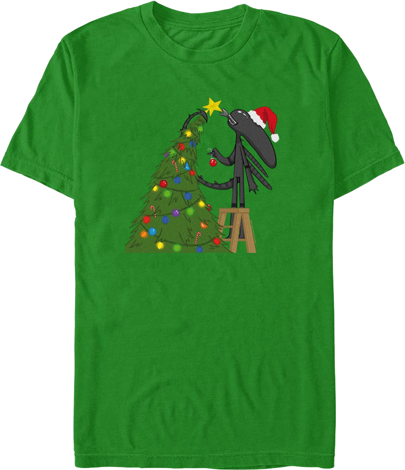 Xenomorph Christmas Tree Alien T-Shirt Hoodie, Sweatshirt | CiraTrend.com (Image 1)