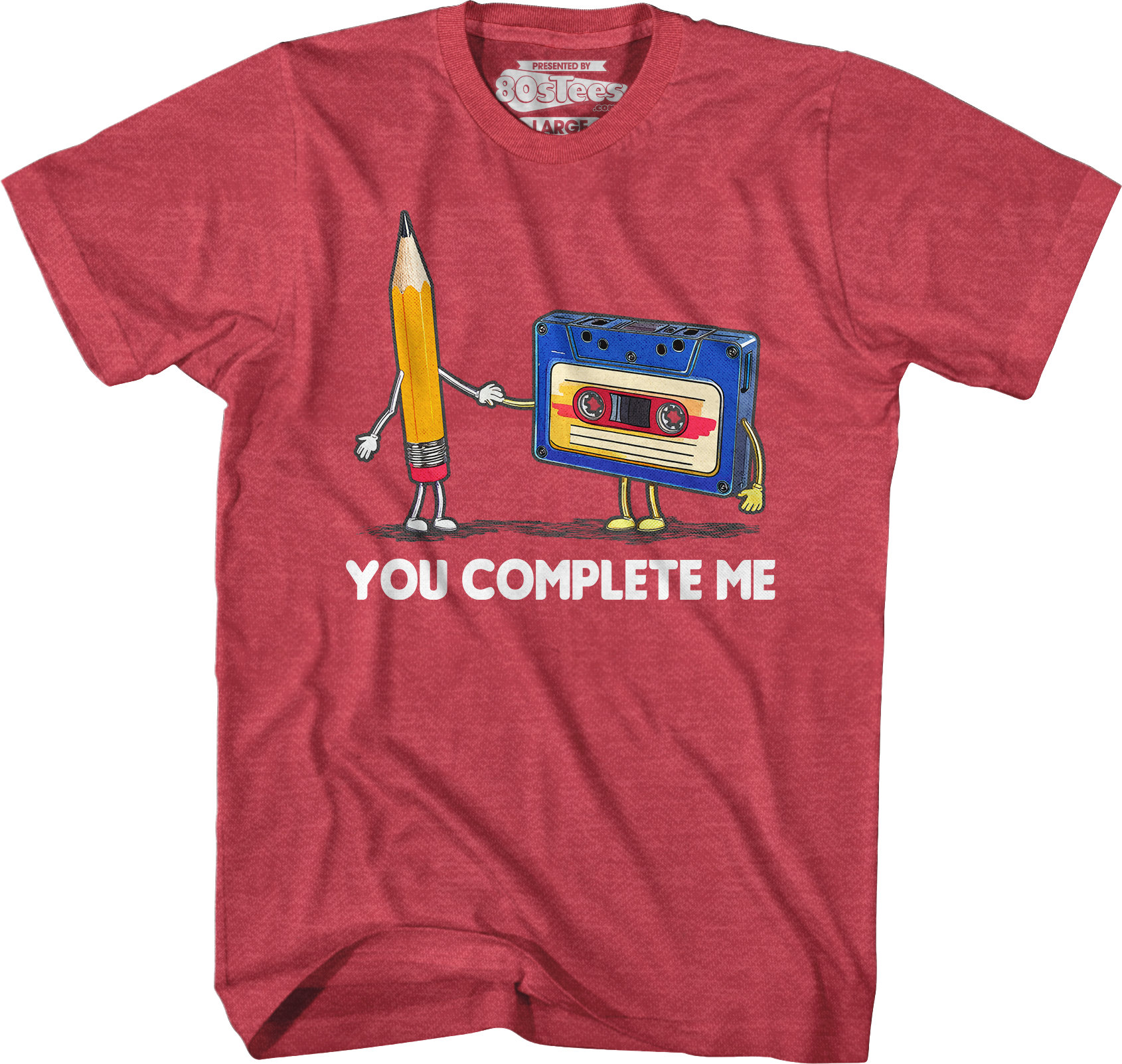 You Complete Me Pencil & Cassette T-Shirt Hoodie, Sweatshirt | CiraTrend.com (Image 3)