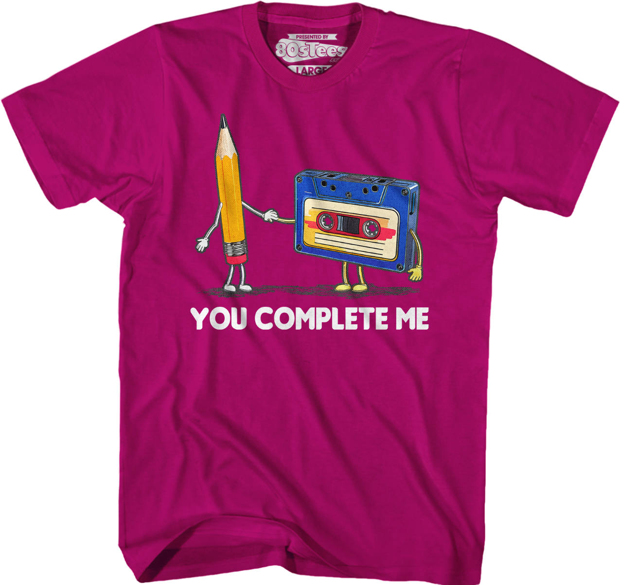 You Complete Me Pencil & Cassette T-Shirt Hoodie, Sweatshirt | CiraTrend.com (Image 4)