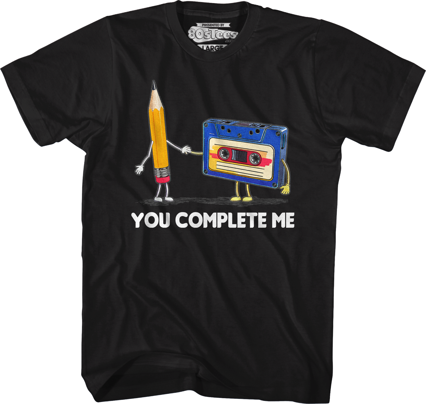 You Complete Me Pencil & Cassette T-Shirt Hoodie, Sweatshirt | CiraTrend.com (Image 1)