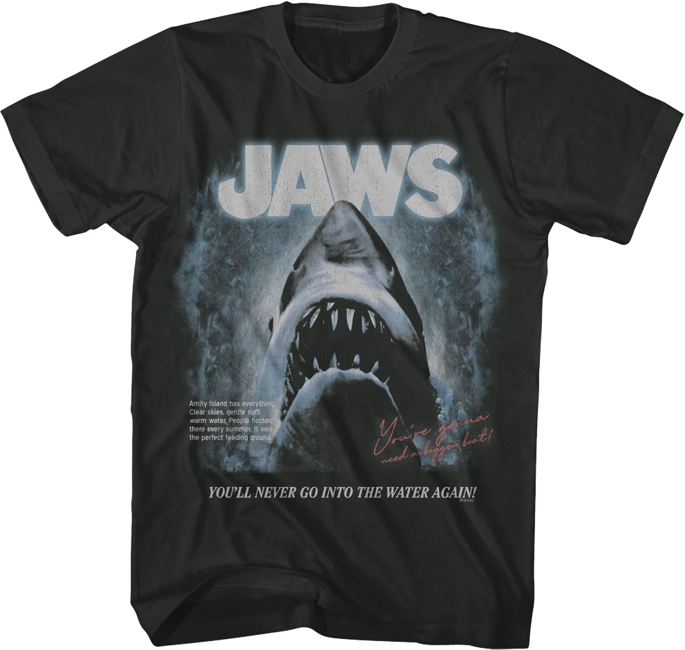 You'll Never Go Into The Water Again Jaws T-Shirt Hoodie, Sweatshirt | CiraTrend.com (Image 1)