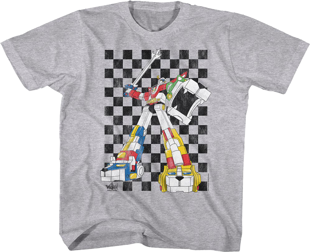 Youth Checkerboard Defender Voltron Shirt Hoodie, Sweatshirt | CiraTrend.com (Image 1)