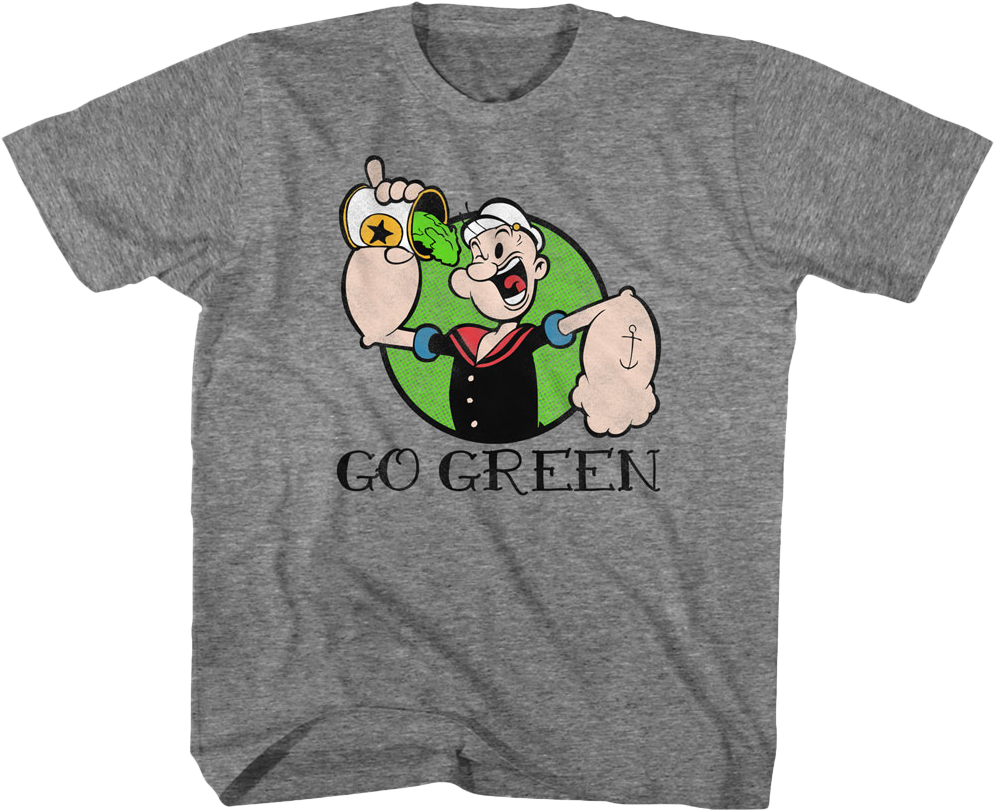 Youth Go Green Popeye Shirt Hoodie, Sweatshirt | CiraTrend.com (Image 1)